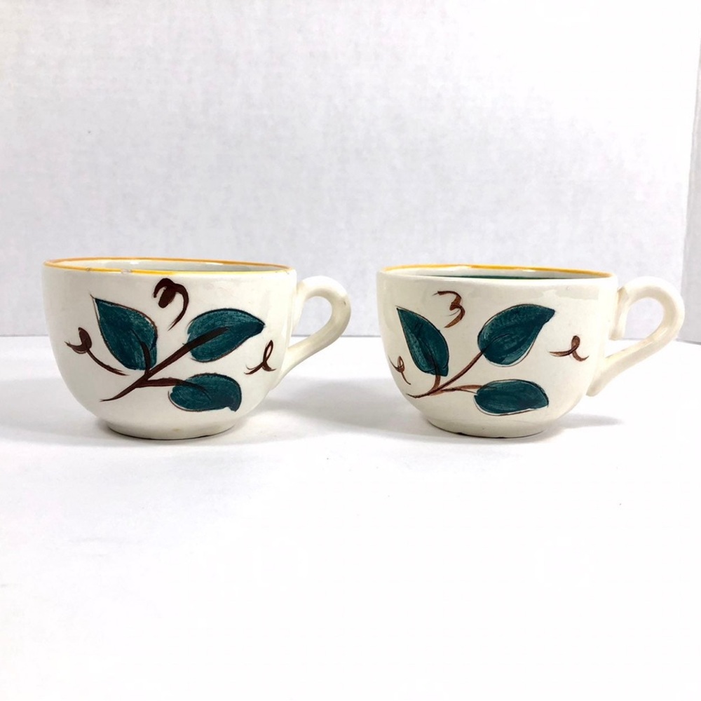 Stangl Pottery Vintage Hand Painted Fruit Etched Tea Cup!